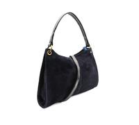 Kitise Women's Genuine Italian Suede Leather Stylish Small Shoulder Bag With Detachable Strap in Navy Kitise Navy One Size
