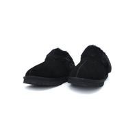 Kitise Women's Genuine Sheepskin Mule Slippers Luxurious Wool Lined Scuff in Black | Size: 3