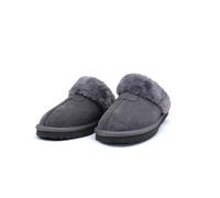 Kitise Women's Genuine Sheepskin Mule Slippers Luxurious Wool Lined Scuff in Grey | Size: 5 Kitise Grey 5