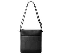 Kitise Women's Geometric Fuax Leather Double Compartments Crossbody Bag in Black