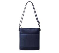 Kitise Women's Geometric Fuax Leather Double Compartments Crossbody Bag in Blue