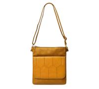 Kitise Women's Geometric Fuax Leather Double Compartments Crossbody Bag in Yellow