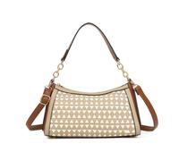 Kitise Women's Geometric Textured Small Crossbody Hobo Shoulder Bag in Light Brown