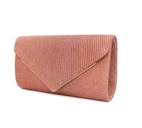 Kitise Women's Glitter Pleated V Shape Envelope Evening Bag in Pink Kitise Pink One Size