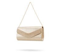 Kitise Women's Glossy Patent PU Leather Rhinestone Envelope Clutch Evening Bag in Gold