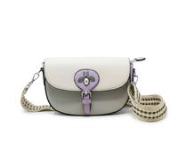 Kitise Women's Half Moon Small Satchel Crossbody Bag With Bee Detail in Beige
