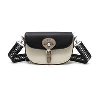 Kitise Women's Half Moon Small Satchel Crossbody Bag With Bee Detail in Black