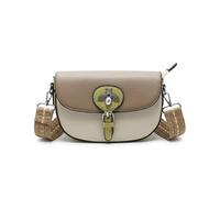 Kitise Women's Half Moon Small Satchel Crossbody Bag With Bee Detail in Khaki