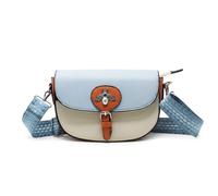 Kitise Women's Half Moon Small Satchel Crossbody Bag With Bee Detail in Light Blue