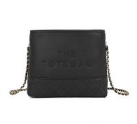 Kitise Women's Half Quilted Synthetic Leather Chain Strap Shoulder Bag in Black