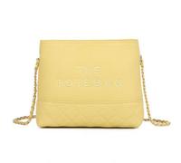 Kitise Women's Half Quilted Synthetic Leather Chain Strap Shoulder Bag in Yellow