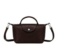 Kitise Women's Italian Genuine Leather Mini Top Handle Crossbody Bag in Dark Brown