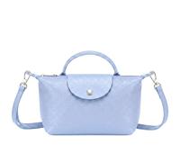 Kitise Women's Italian Genuine Leather Mini Top Handle Crossbody Bag in Light Blue