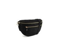 Kitise Women's Italian Genuine Suede Sling Crossbody Bag With Front Pockets in Black