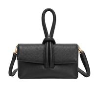 Kitise Women's Knotted Loop Top Handle Mini Crossbody Clutch Handbag in Black