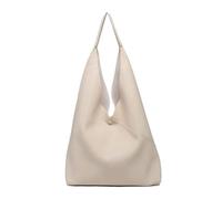 Kitise Women's Large 2in1 Hobo Slouch Tote PU Leather Handbag With Roomy purse in Beige