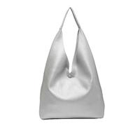Kitise Women's Large 2in1 Hobo Slouch Tote PU Leather Handbag With Roomy purse in Silver