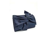 Kitise Women's Large Bow Shiny Evening Clutch Bag With Chain Strap in Blue Kitise Blue One Size