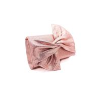 Kitise Women's Large Bow Shiny Evening Clutch Bag With Chain Strap in Rose Gold