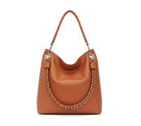 Kitise Women's Large Braided Shoulder Bag with Crossbody Pouch in Brown