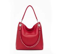 Kitise Women's Large Braided Shoulder Bag with Crossbody Pouch in Red