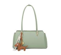 Kitise Women's Large Dual Handle Sleek Shoulder Tote Bag with Dog Charm in Green Kitise Green One Size