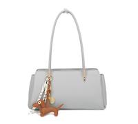 Kitise Women's Large Dual Handle Sleek Shoulder Tote Bag with Dog Charm in Grey Kitise Grey One Size