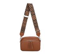 Kitise Women's Large Front Zip Small Camera Crossbody Bag Wide Canvas Strap in Brown Kitise Brown One Size