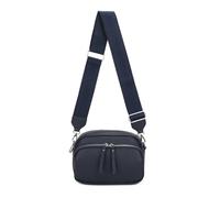 Kitise Women's Large Front Zip Small Camera Crossbody Bag Wide Canvas Strap in Navy Kitise Navy One Size