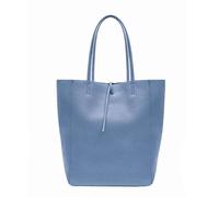 Kitise Women's Large Genuine Italian Soft Leather Tie Closure Tote Bag in Blue Kitise Blue