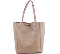Kitise Women's Large Genuine Italian Soft Leather Tie Closure Tote Bag in Khaki Kitise Khaki
