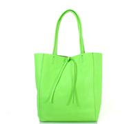 Kitise Women's Large Genuine Italian Soft Leather Tie Closure Tote Bag in Light Green Kitise Light Green
