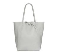 Kitise Women's Large Genuine Italian Soft Leather Tie Closure Tote Bag in Light Grey Kitise Light Grey