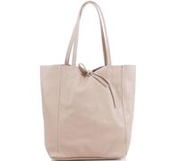 Kitise Women's Large Genuine Italian Soft Leather Tie Closure Tote Bag in Light Sand