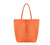 Kitise Women's Large Genuine Italian Soft Leather Tie Closure Tote Bag in Orange Kitise Orange