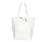 Kitise Women's Large Genuine Italian Soft Leather Tie Closure Tote Bag in White Kitise White