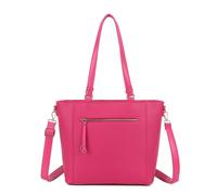 Kitise Women's Large Handle PU Leather Tote Shoulder Bag With Strap in Rose Kitise Rose One Size