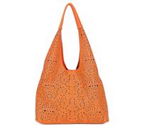 Kitise Women's Large Laser Cut Design Slouch Tote Bag with Matching Pouch in Orange Kitise Orange