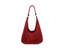 Kitise Women's Large Slouch Italian Suede Suede Hobo Tote Shoulder Bag in Burgundy