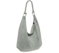 Kitise Women's Large Slouch Italian Suede Suede Hobo Tote Shoulder Bag in Light Grey Kitise Light Grey One Size