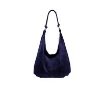 Kitise Women's Large Slouch Italian Suede Suede Hobo Tote Shoulder Bag in Navy