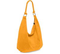 Kitise Women's Large Slouch Italian Suede Suede Hobo Tote Shoulder Bag in Orange