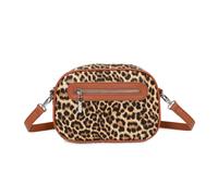 Kitise Women's Leopard/Cow Print Front Zipper Pocket Spacious Crossbody Camera Bag With Detachable Strap in Dark Brown Kitise Dark Brown One Size