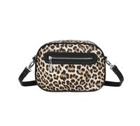 Kitise Women's Leopard/Cow Print Front Zipper Pocket Spacious Crossbody Camera Bag With Detachable Strap in Light Brown Kitise Light Brown One Size