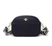 Kitise Women's Leopard Strap Bee Details Crossbody Camera Bag With Front Pocket in Blue