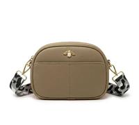Kitise Women's Leopard Strap Bee Details Crossbody Camera Bag With Front Pocket in Khaki
