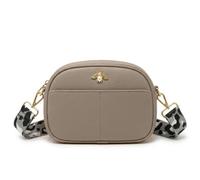 Kitise Women's Leopard Strap Bee Details Crossbody Camera Bag With Front Pocket in Light Brown