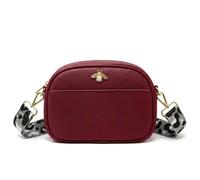 Kitise Women's Leopard Strap Bee Details Crossbody Camera Bag With Front Pocket in Red Kitise Red One Size