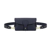 Kitise Women's Magnetic Flap Closure Genuine Italian Leather Crossbody Bag in Navy