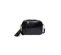 Kitise Women's Metallic Shade Camera Crossbody Bag With Tassel Charm in Black